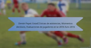 Dimitri Payet: Estadísticas de asistencias, Momentos decisivos, Evaluaciones de jugadores en la UEFA Euro 2016